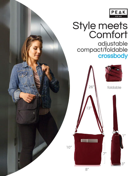 Crossbody Travel Purse with RFID Blocking Pocket and Lifetime Recovery Service. Nylon Shoulder Bag