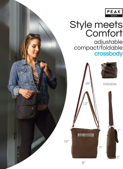 Crossbody Travel Purse with RFID Blocking Pocket and Lifetime Recovery Service. Nylon Shoulder Bag