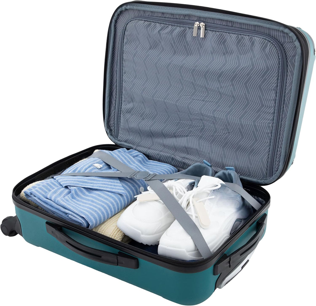 Chicago Hardside Expandable Spinner Luggage, Teal, 22" Carry-On