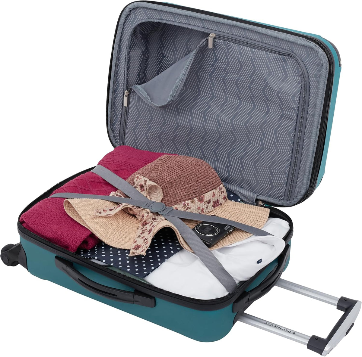 Chicago Hardside Expandable Spinner Luggage, Teal, 22" Carry-On