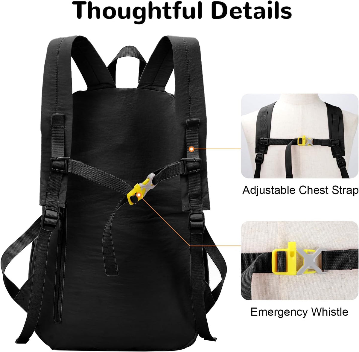 Waterproof Foldable Backpack, 25L Lightweight Hiking Daypack, Pink | with Wet Pocket & Chest Strap, Collapsible, Packable, Anti Theft, for Women, for Outdoor Travel Sports Gym Theme Park