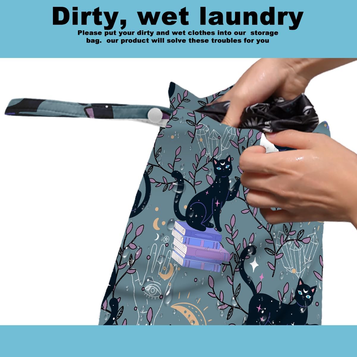 2Pcs Turtle Wet Bag 12x10 Inch, Starfish Waterproof Reusable Wet Dry Bags, Sea Weed Washable Travel Laundry Bags for Swimsuit Beach Diapers Dirty Yoga Gym Clothes, Sea Turtle Gifts for Women Friend