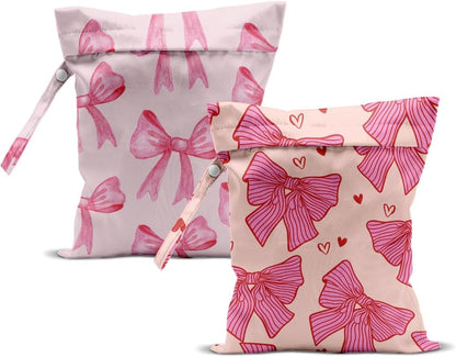 2Pcs Turtle Wet Bag 12x10 Inch, Starfish Waterproof Reusable Wet Dry Bags, Sea Weed Washable Travel Laundry Bags for Swimsuit Beach Diapers Dirty Yoga Gym Clothes, Sea Turtle Gifts for Women Friend