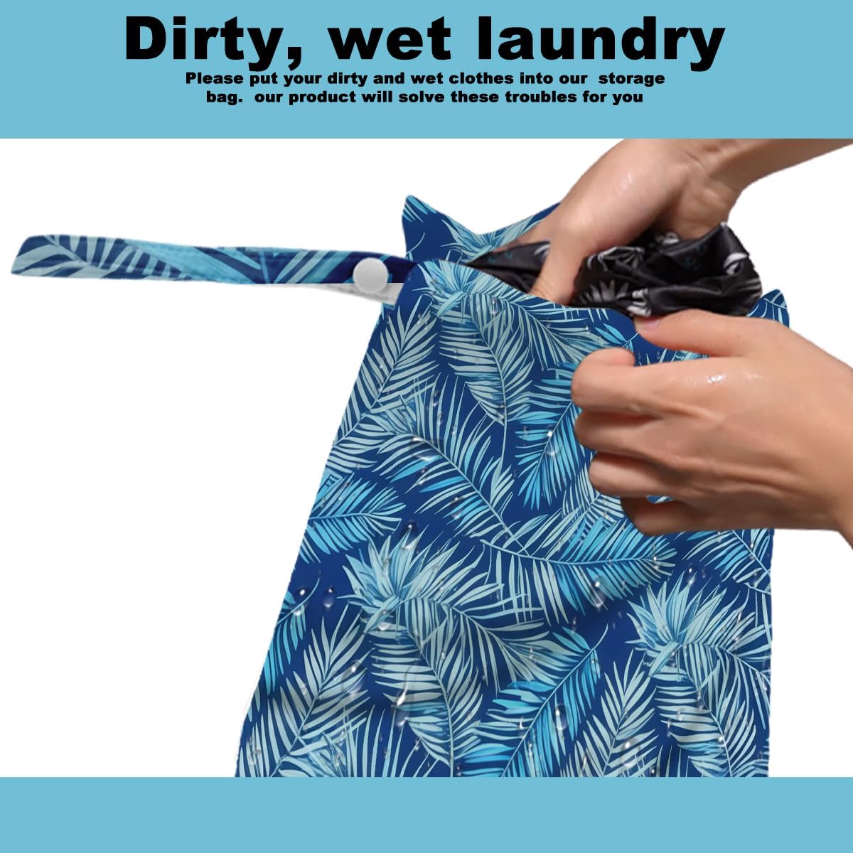 2Pcs Turtle Wet Bag 12x10 Inch, Starfish Waterproof Reusable Wet Dry Bags, Sea Weed Washable Travel Laundry Bags for Swimsuit Beach Diapers Dirty Yoga Gym Clothes, Sea Turtle Gifts for Women Friend