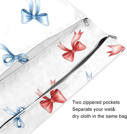 Funny Fishes Wet Dry Bag for Cloth Diaper, Swimsuit & Travel - Water Resistant Wet Bags - Perfect for Wet Clothes, Toiletries, Beach，2 Pack