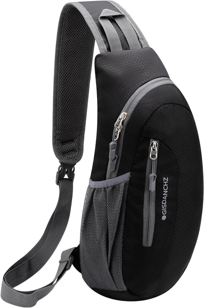 Unisex Honeycomb Jacquard Small Sling Bag Slim Sling Backpack Crossbody Chest Bag for Hiking Travel