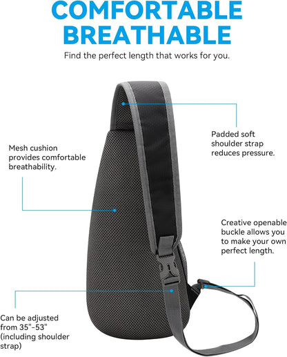 Unisex Honeycomb Jacquard Small Sling Bag Slim Sling Backpack Crossbody Chest Bag for Hiking Travel