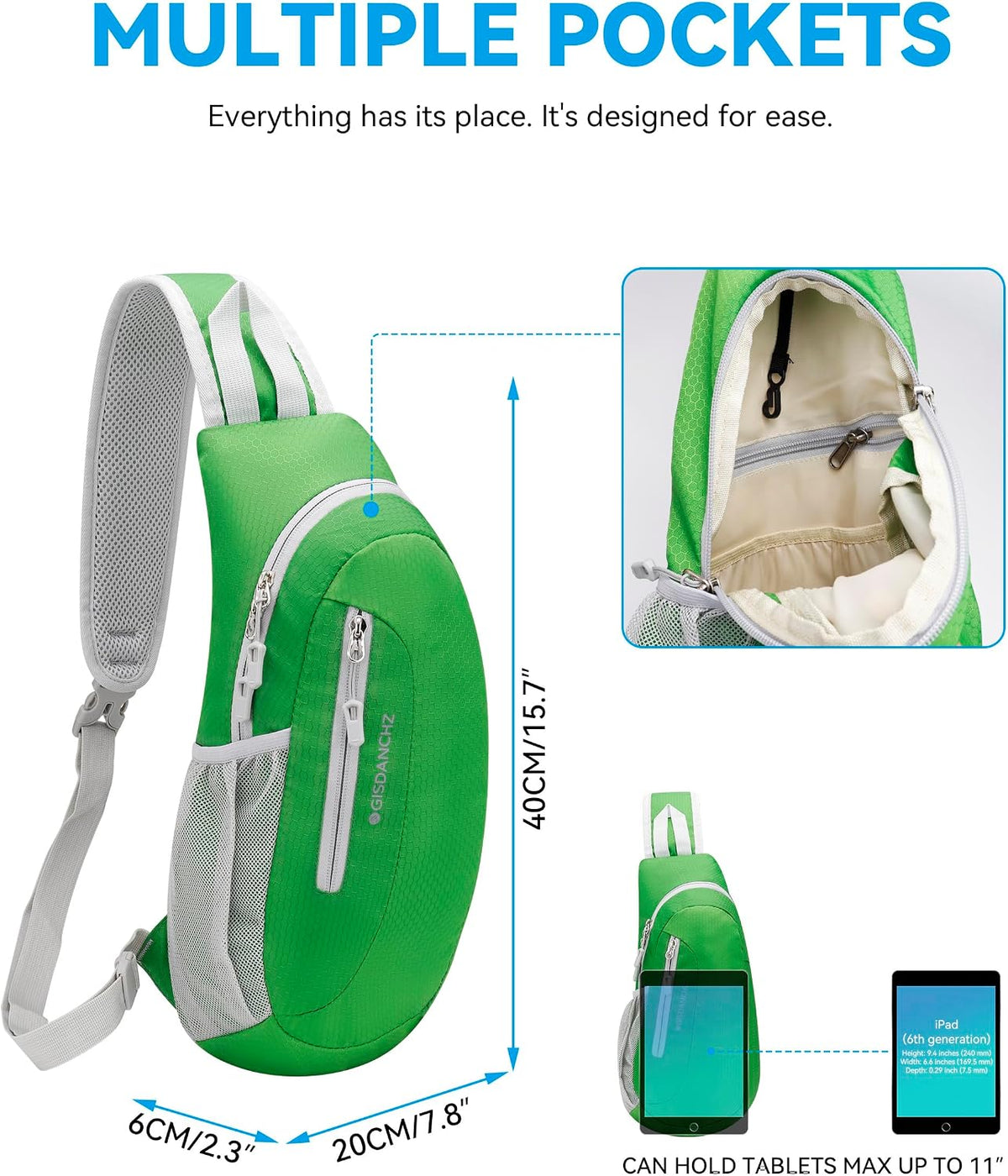 Unisex Honeycomb Jacquard Small Sling Bag Slim Sling Backpack Crossbody Chest Bag for Hiking Travel