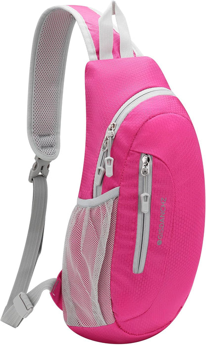 Unisex Honeycomb Jacquard Small Sling Bag Slim Sling Backpack Crossbody Chest Bag for Hiking Travel