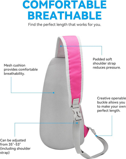 Unisex Honeycomb Jacquard Small Sling Bag Slim Sling Backpack Crossbody Chest Bag for Hiking Travel