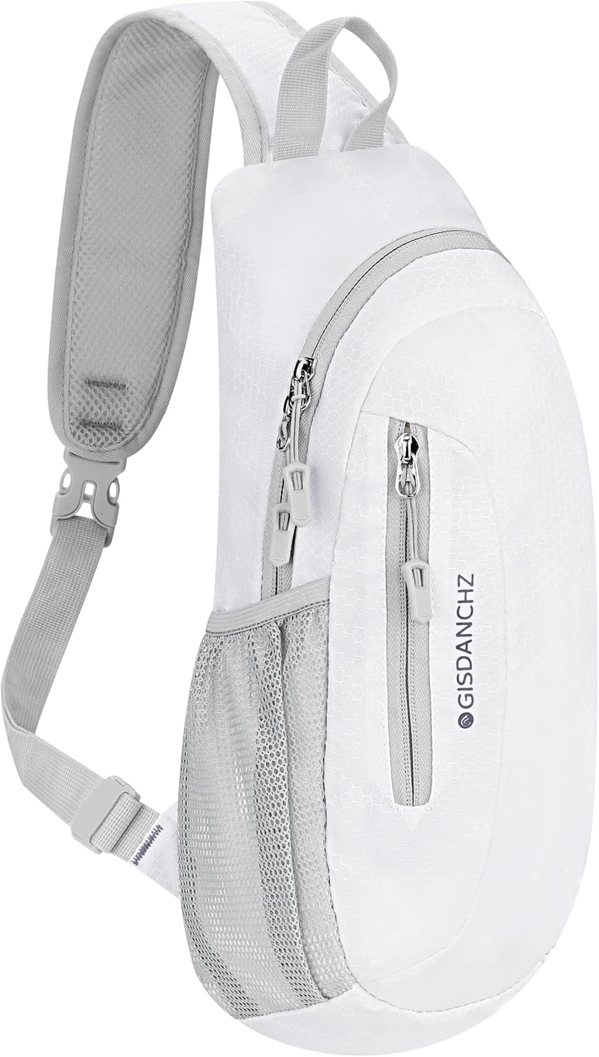 Unisex Honeycomb Jacquard Small Sling Bag Slim Sling Backpack Crossbody Chest Bag for Hiking Travel