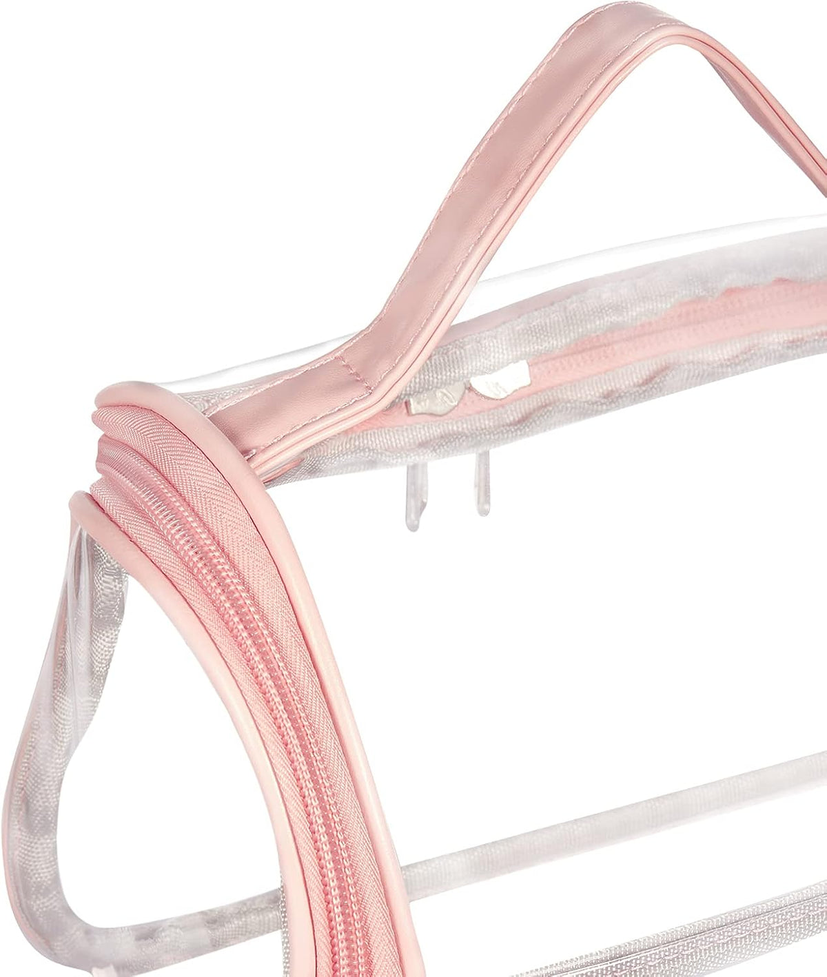 Heavy Duty Clear Cosmetic Bag Waterproof Transparent Travel Makeup Toiletry Organizer Bag (Pink)