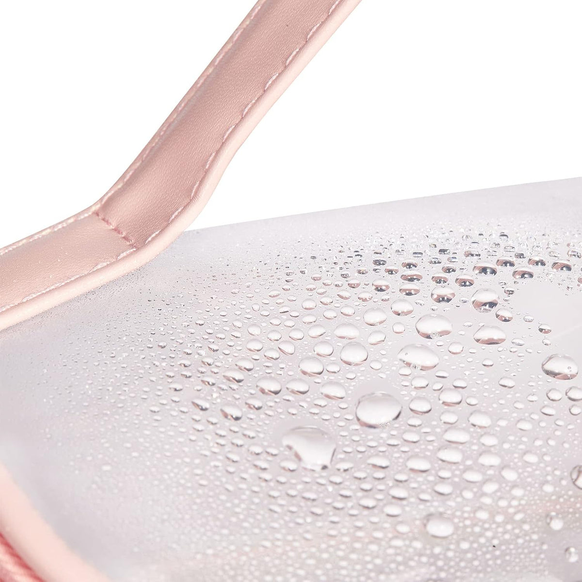 Heavy Duty Clear Cosmetic Bag Waterproof Transparent Travel Makeup Toiletry Organizer Bag (Pink)