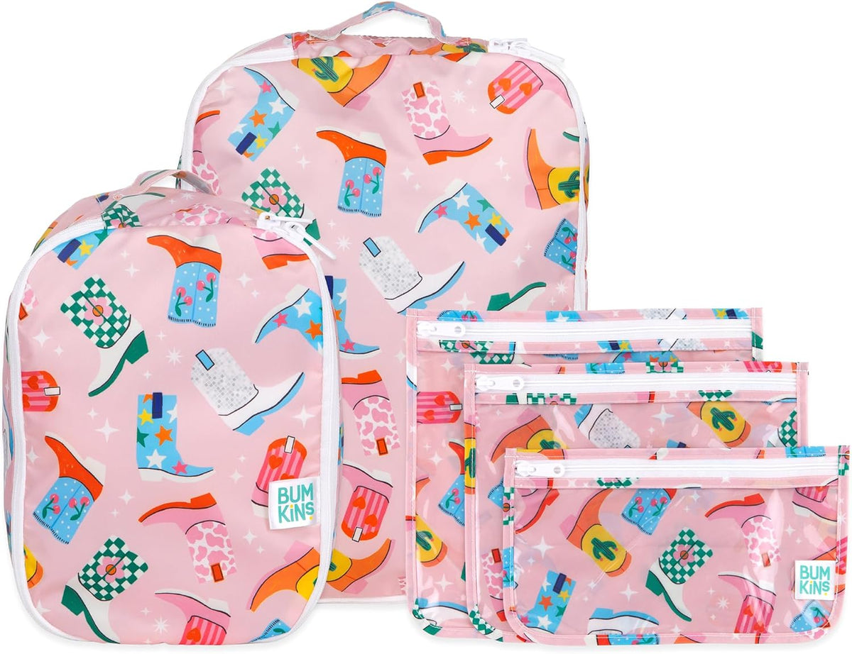 Disney Packing Cubes for Travel Bag, Organize Luggage with Compression Bags, Essential Traveling Accessories, Pack Carry On Suitcase for Clothes or Toiletries, Set of 2 Sizes, Winnie the Pooh