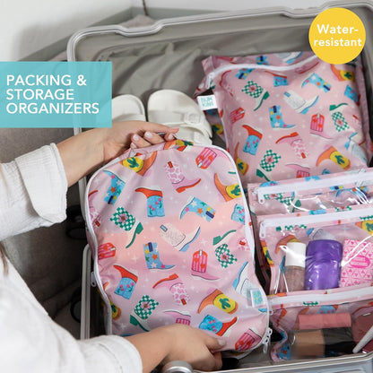 Disney Packing Cubes for Travel Bag, Organize Luggage with Compression Bags, Essential Traveling Accessories, Pack Carry On Suitcase for Clothes or Toiletries, Set of 2 Sizes, Winnie the Pooh
