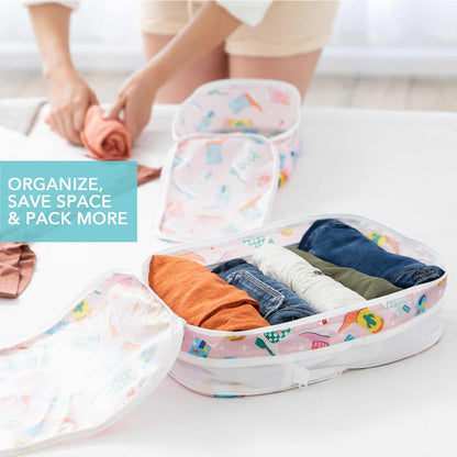 Disney Packing Cubes for Travel Bag, Organize Luggage with Compression Bags, Essential Traveling Accessories, Pack Carry On Suitcase for Clothes or Toiletries, Set of 2 Sizes, Winnie the Pooh