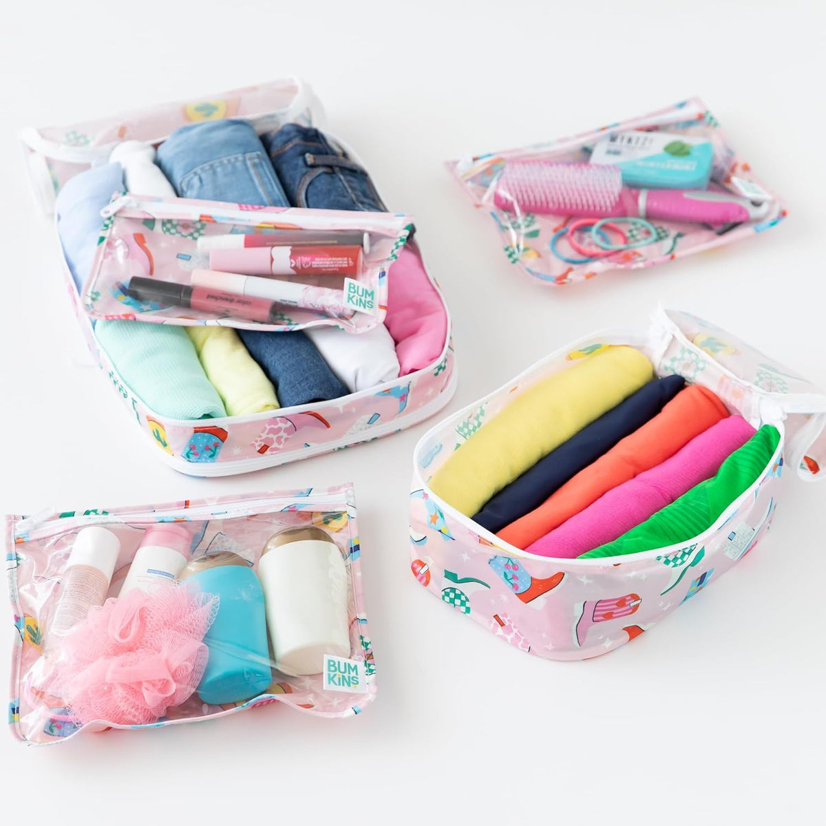 Disney Packing Cubes for Travel Bag, Organize Luggage with Compression Bags, Essential Traveling Accessories, Pack Carry On Suitcase for Clothes or Toiletries, Set of 2 Sizes, Winnie the Pooh