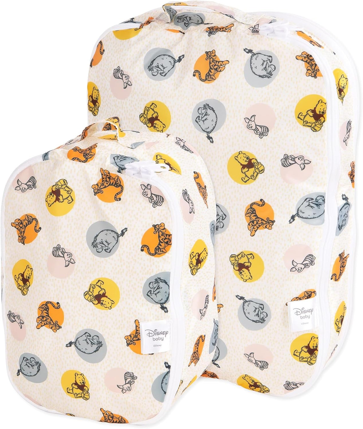 Disney Packing Cubes for Travel Bag, Organize Luggage with Compression Bags, Essential Traveling Accessories, Pack Carry On Suitcase for Clothes or Toiletries, Set of 2 Sizes, Winnie the Pooh