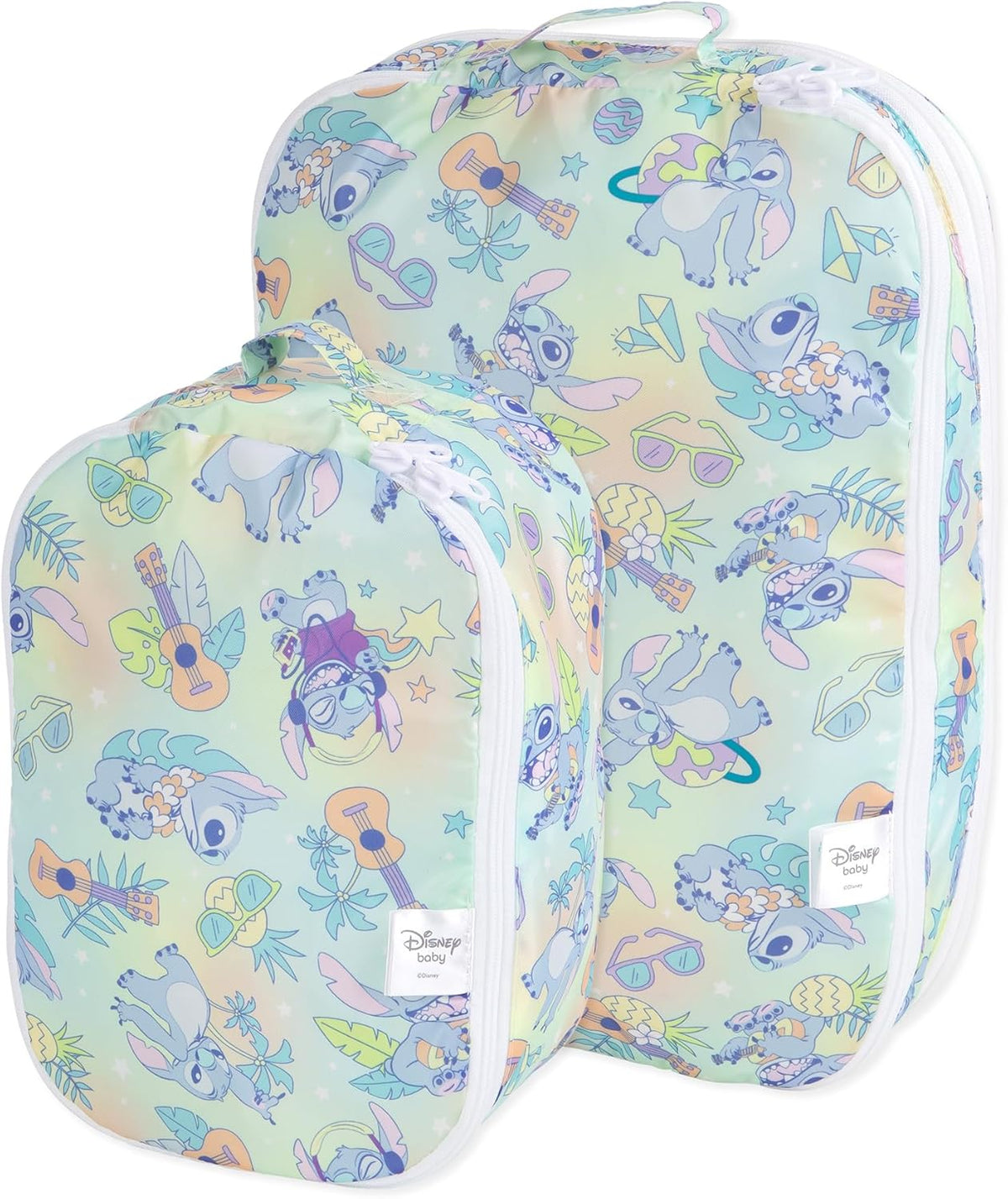 Disney Packing Cubes for Travel Bag, Organize Luggage with Compression Bags, Essential Traveling Accessories, Pack Carry On Suitcase for Clothes or Toiletries, Set of 2 Sizes, Winnie the Pooh
