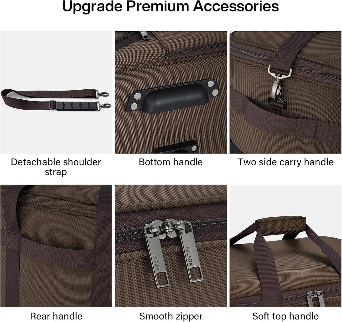 Expandable Luggage Bags for Travel Foldable Suitcase with Wheels Collapsible Rolling Travel Duffle Bag Lightweight Large Suitcases without Telescoping Handle, Blue