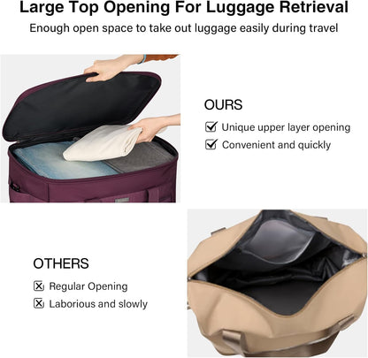 Expandable Luggage Bags for Travel Foldable Suitcase with Wheels Collapsible Rolling Travel Duffle Bag Lightweight Large Suitcases without Telescoping Handle, Blue