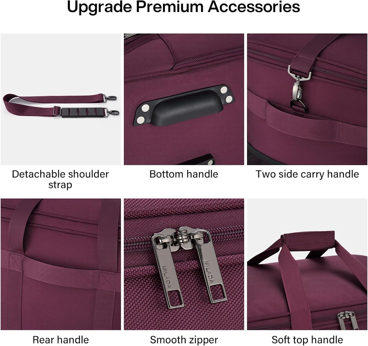 Expandable Luggage Bags for Travel Foldable Suitcase with Wheels Collapsible Rolling Travel Duffle Bag Lightweight Large Suitcases without Telescoping Handle, Blue