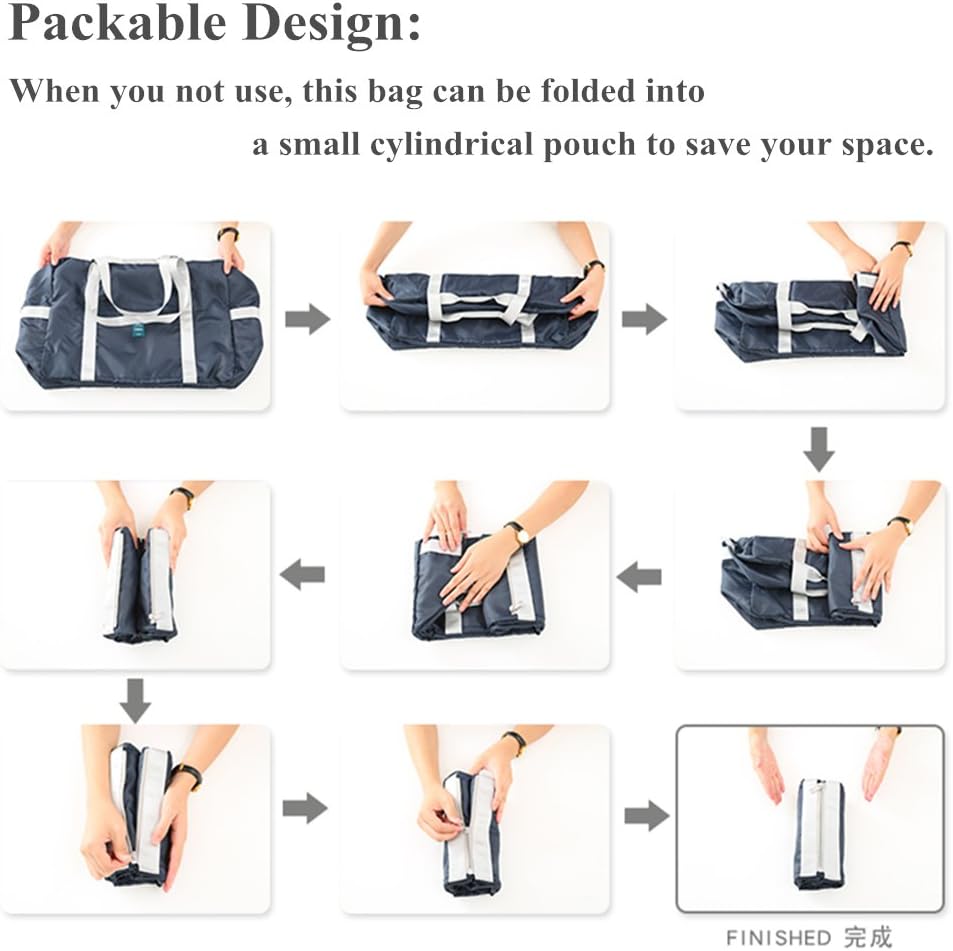 Foldable Travel Duffel Bag, Sports Duffels Gym Bag, Rainproof Nylon Totes, Sports Shoulder Handbag, Lightweight Duffle Bags For Women & Men, Outdoor Weekend Bag, P.Travel Series