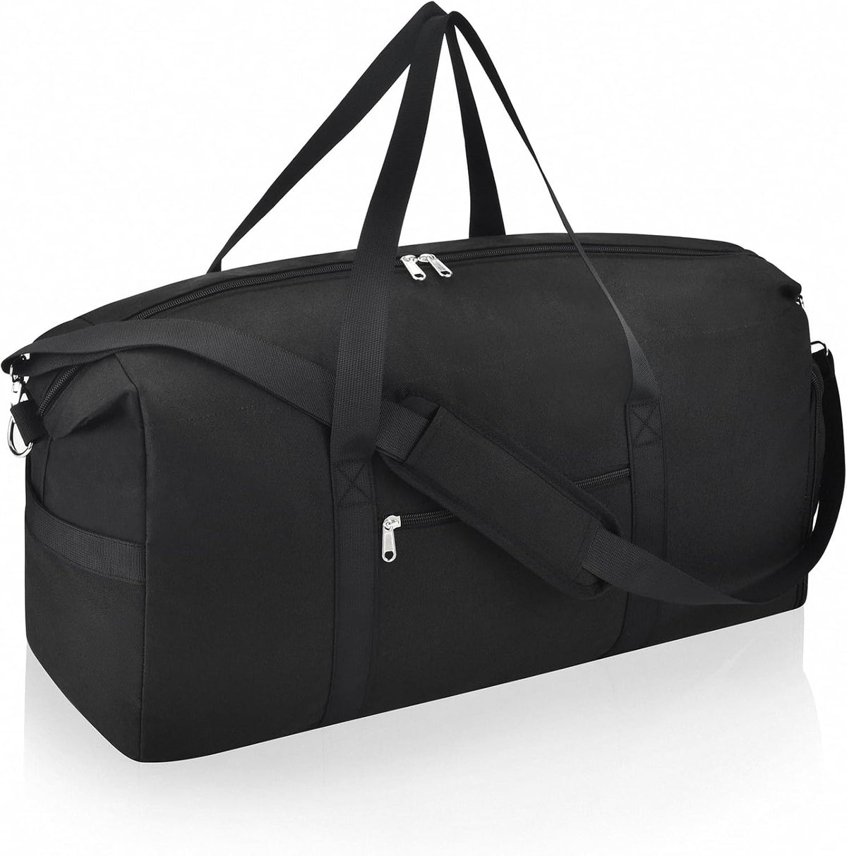65L Duffle Bag with Shoes Compartment, Foldable Carry on Bag Travel Duffel Bags Overnight weekender Gym Bag with Wet Pocket for Women Men(Grey)