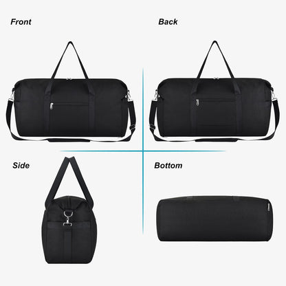 65L Duffle Bag with Shoes Compartment, Foldable Carry on Bag Travel Duffel Bags Overnight weekender Gym Bag with Wet Pocket for Women Men(Grey)