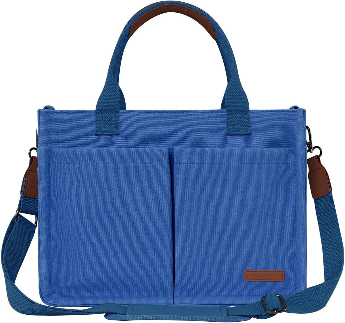 Womens Canvas Tote Bag Purse with Individual Compartment, Zipper Top, Reinforced Bottom & Luggage Sleeve