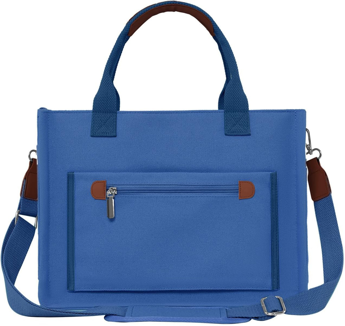 Womens Canvas Tote Bag Purse with Individual Compartment, Zipper Top, Reinforced Bottom & Luggage Sleeve