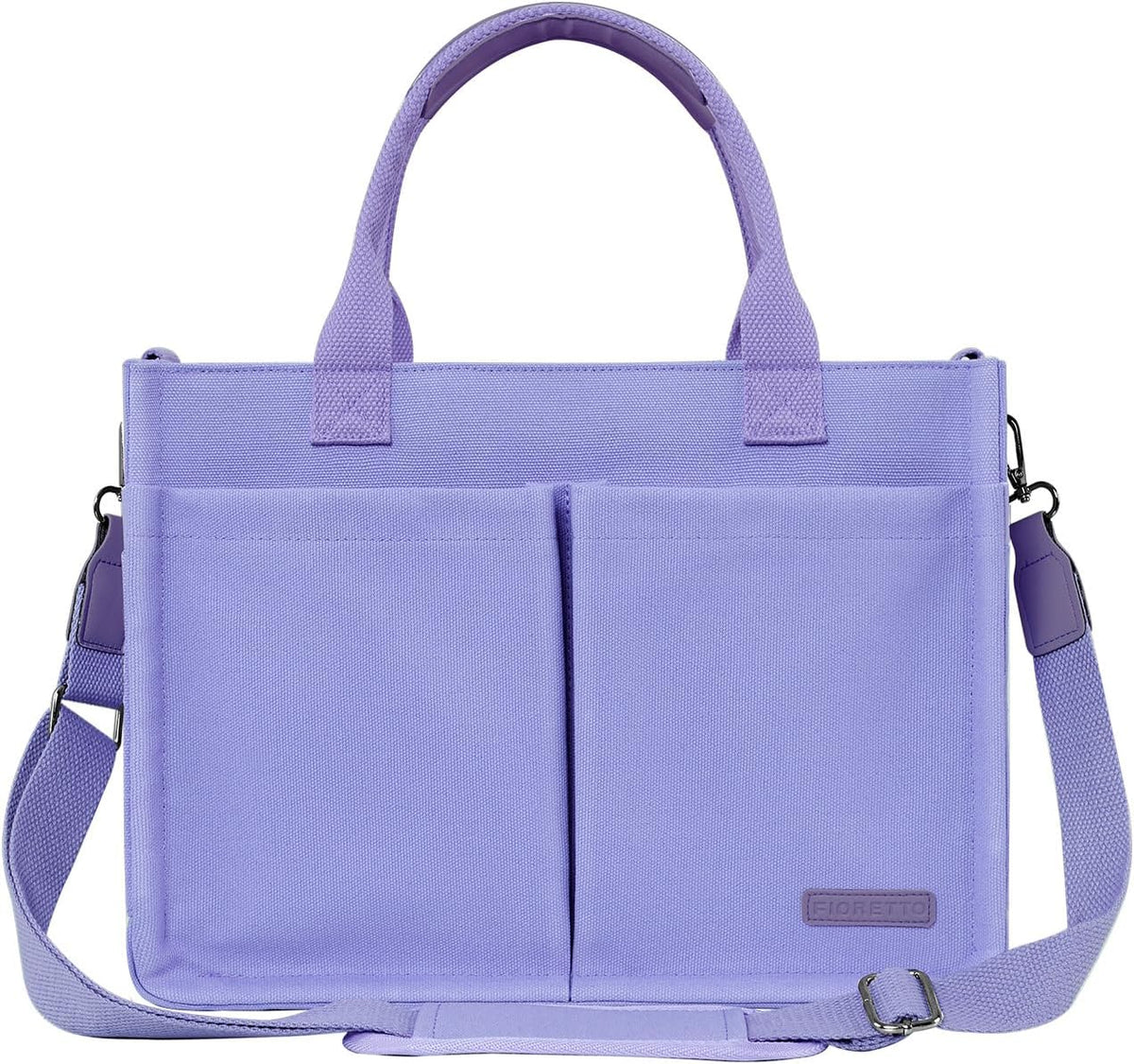 Womens Canvas Tote Bag Purse with Individual Compartment, Zipper Top, Reinforced Bottom & Luggage Sleeve