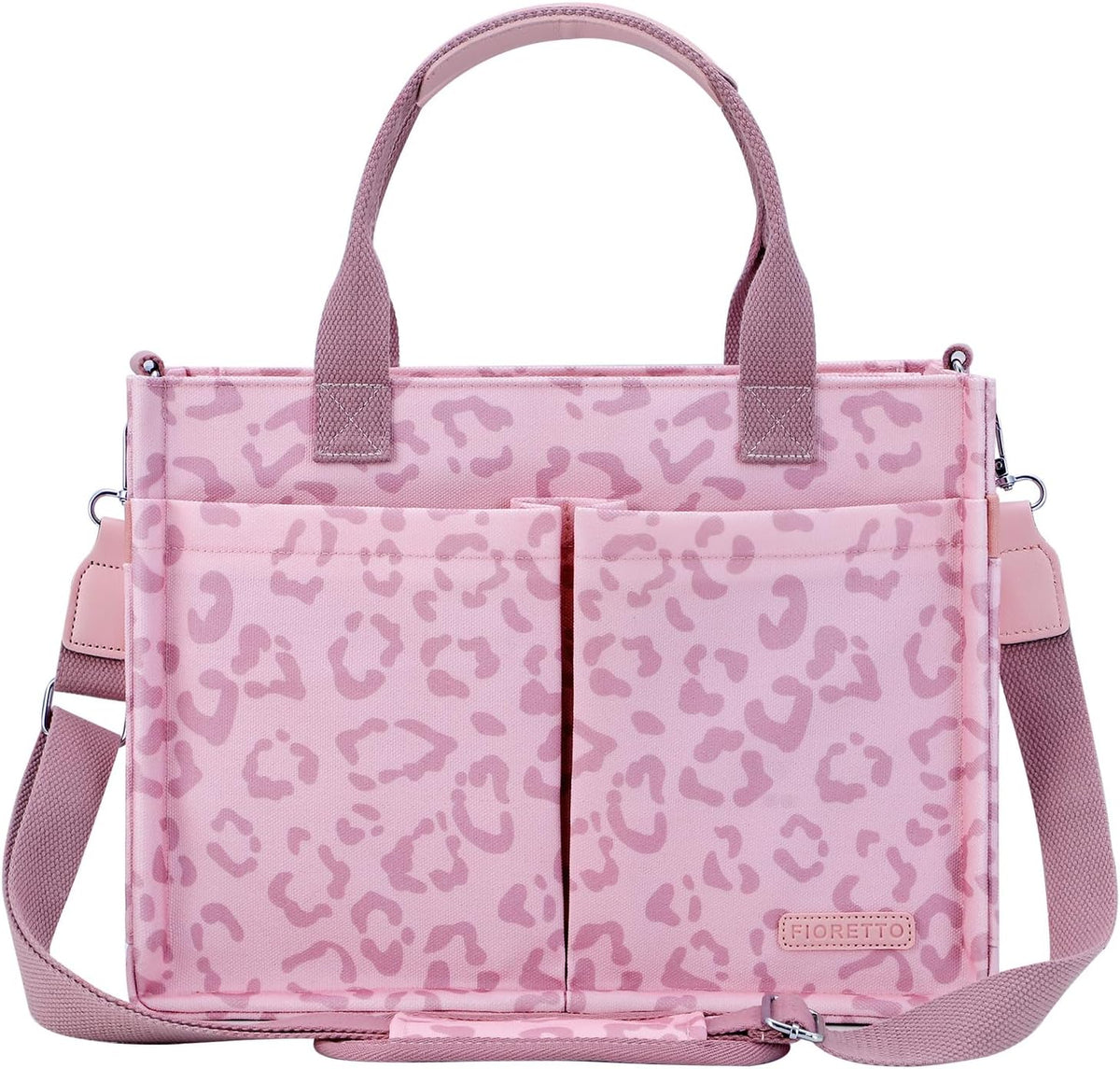 Womens Canvas Tote Bag Purse with Individual Compartment, Zipper Top, Reinforced Bottom & Luggage Sleeve