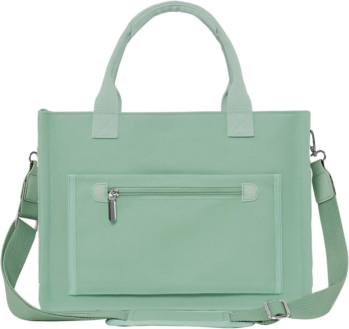 Womens Canvas Tote Bag Purse with Individual Compartment, Zipper Top, Reinforced Bottom & Luggage Sleeve