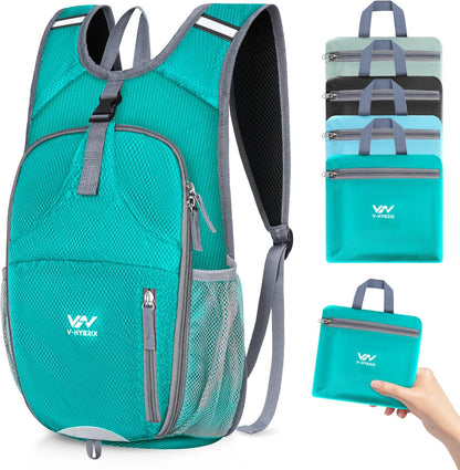 15L Foldable Hiking Backpack,Lightweight Packable Waterproof Machine Washable Daypack with Chest Strap,Small Folding Pack for Travel/Walking for Men&Women-0.52LB Blue