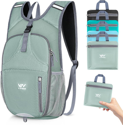 15L Foldable Hiking Backpack,Lightweight Packable Waterproof Machine Washable Daypack with Chest Strap,Small Folding Pack for Travel/Walking for Men&Women-0.52LB Blue