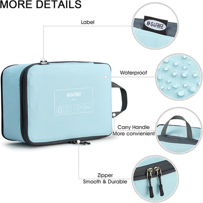 6 Set Compression Packing Cubes, 3 sizes Travel Packing Organizers for Suitcases, Expandable Luggage Suitcase Storage Bags Set, Lightweight Packing Cubes Travel Essentials