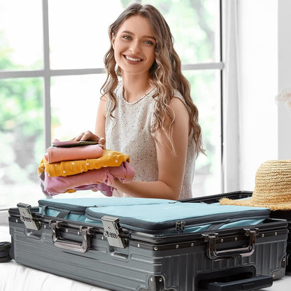 6 Set Compression Packing Cubes, 3 sizes Travel Packing Organizers for Suitcases, Expandable Luggage Suitcase Storage Bags Set, Lightweight Packing Cubes Travel Essentials
