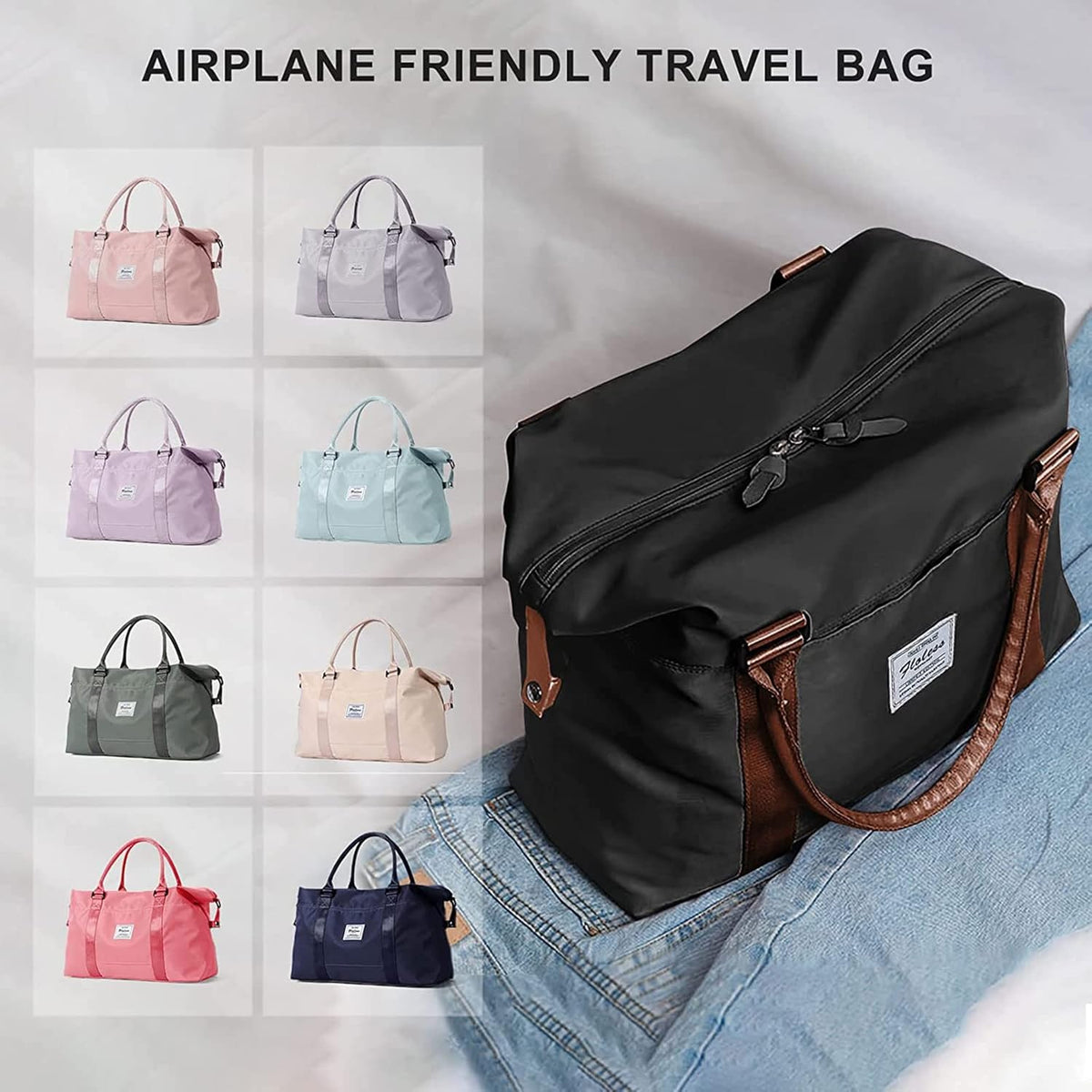 Pink Gym Bag with Wet Pocket, Foldable Travel Duffle Bag Carry On Weekender Bags for Women, Waterproof Overnight Bag for Travel, Gym, Yoga