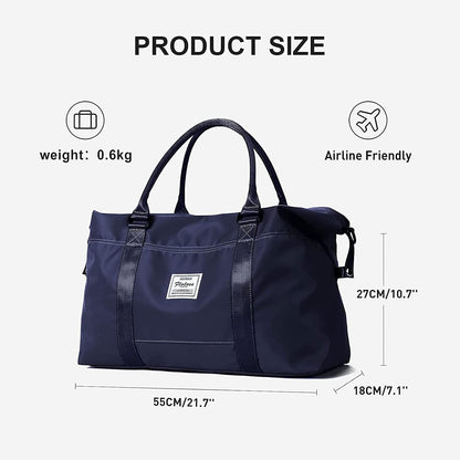 Pink Gym Bag with Wet Pocket, Foldable Travel Duffle Bag Carry On Weekender Bags for Women, Waterproof Overnight Bag for Travel, Gym, Yoga