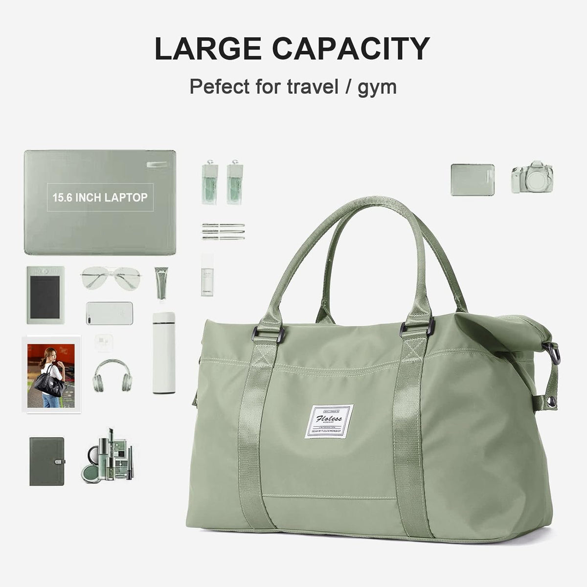 Pink Gym Bag with Wet Pocket, Foldable Travel Duffle Bag Carry On Weekender Bags for Women, Waterproof Overnight Bag for Travel, Gym, Yoga
