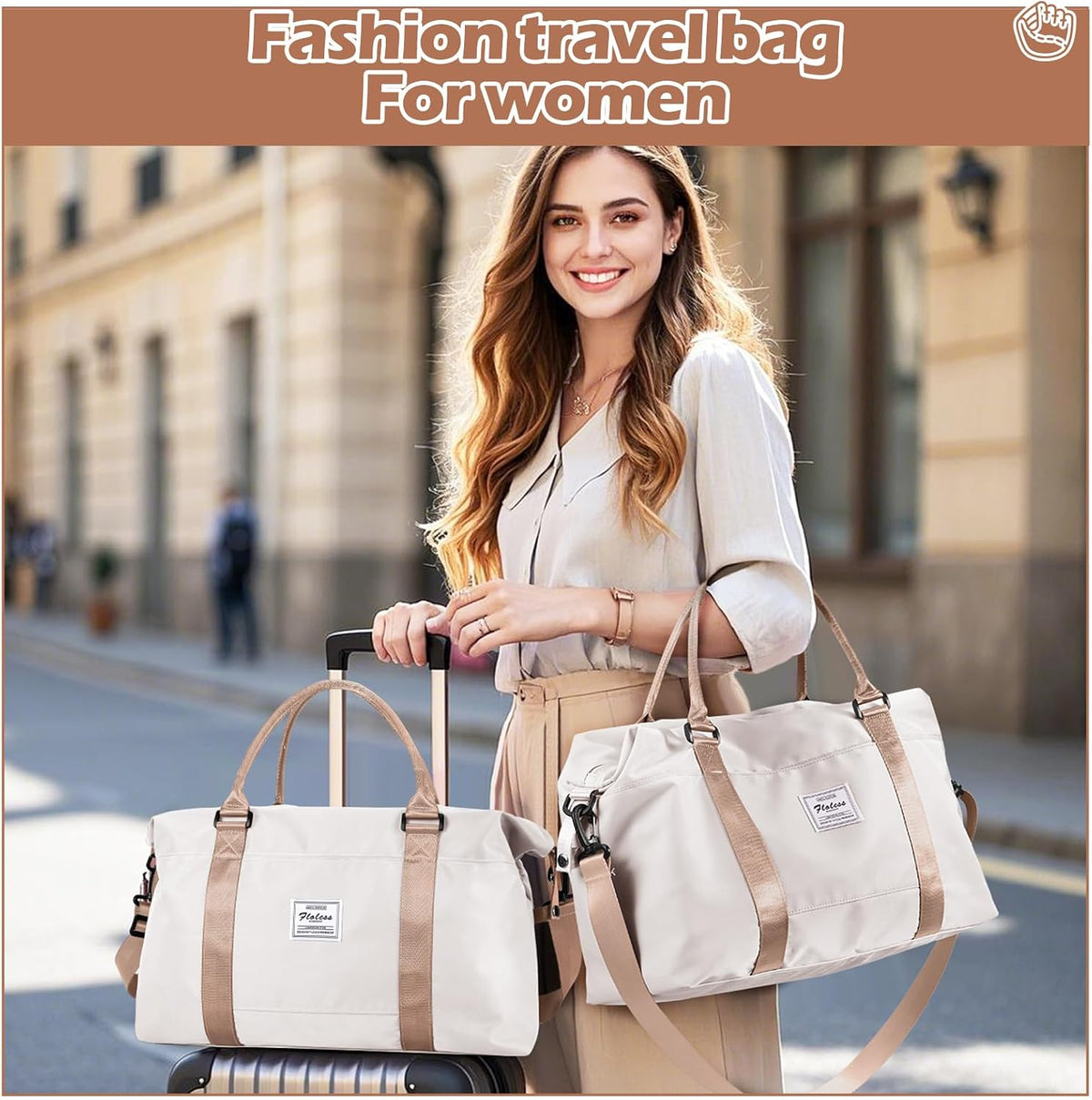 Pink Gym Bag with Wet Pocket, Foldable Travel Duffle Bag Carry On Weekender Bags for Women, Waterproof Overnight Bag for Travel, Gym, Yoga