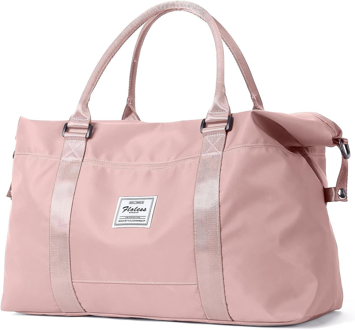 Pink Gym Bag with Wet Pocket, Foldable Travel Duffle Bag Carry On Weekender Bags for Women, Waterproof Overnight Bag for Travel, Gym, Yoga