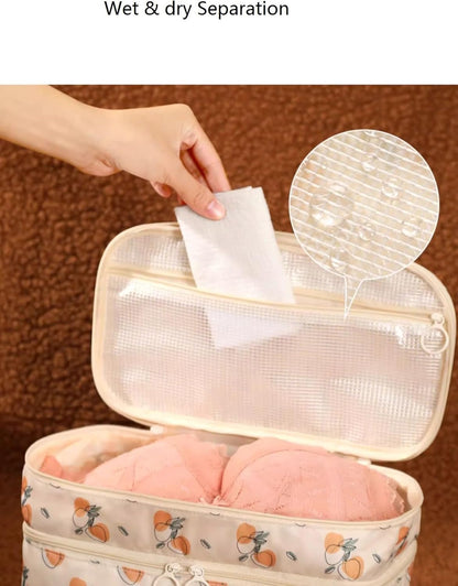 Travel Multi-function Underwear Organize Storage Bag Portable Bra Socks Lingerie Accessories Pack Cube Toiletry Bag