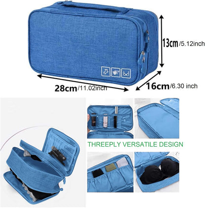 Travel Multi-function Underwear Organize Storage Bag Portable Bra Socks Lingerie Accessories Pack Cube Toiletry Bag