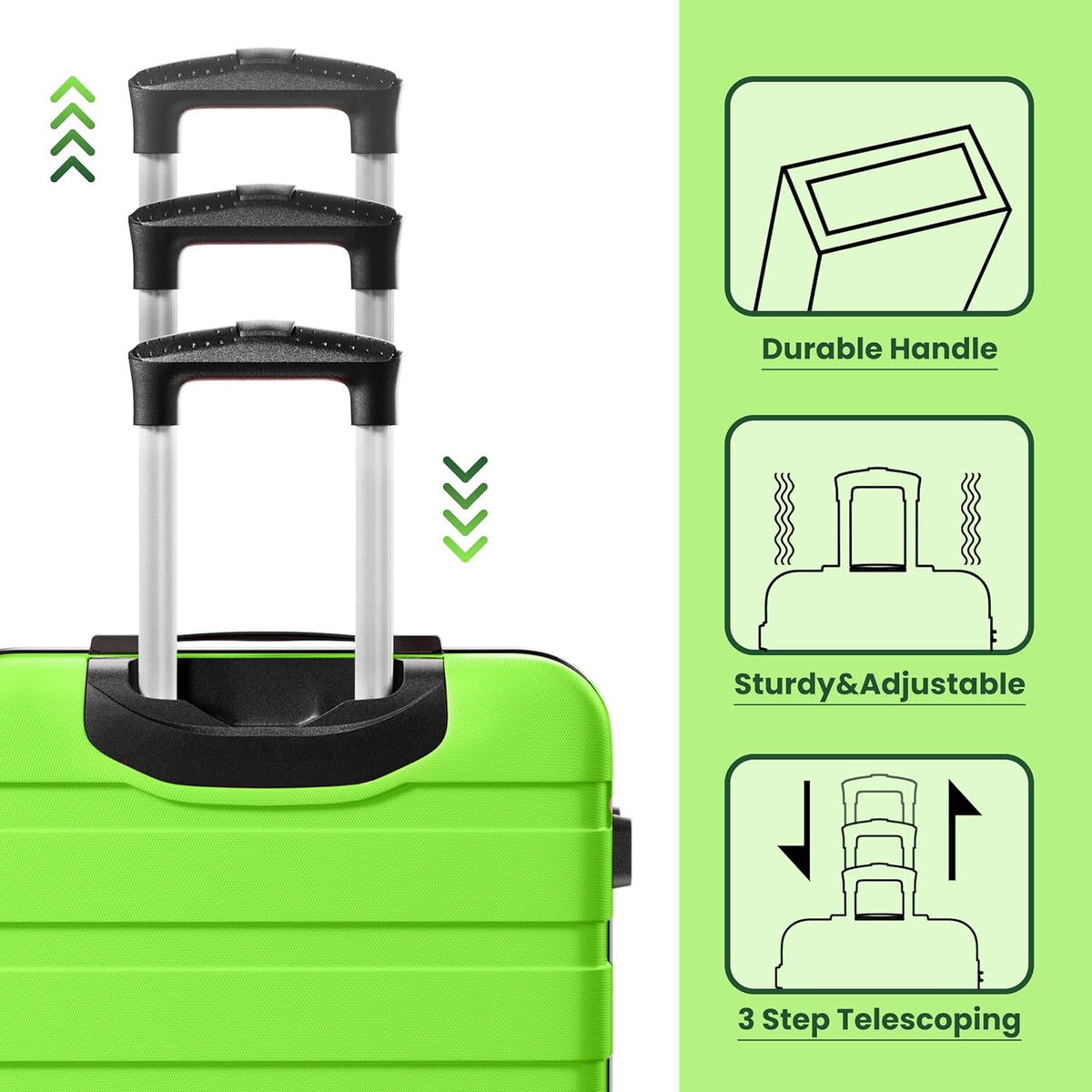 AnyZip Luggage PC ABS Hardside Lightweight Suitcase with 4 Universal Wheels TSA Lock Carry-On 20 Inch Orange