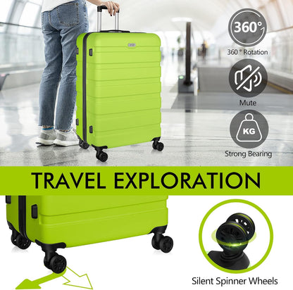 AnyZip Luggage PC ABS Hardside Lightweight Suitcase with 4 Universal Wheels TSA Lock Carry-On 20 Inch Orange