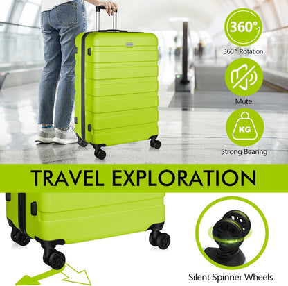 AnyZip Luggage PC ABS Hardside Lightweight Suitcase with 4 Universal Wheels TSA Lock Carry-On 20 Inch Orange