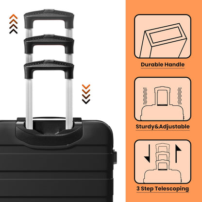 AnyZip Luggage PC ABS Hardside Lightweight Suitcase with 4 Universal Wheels TSA Lock Carry-On 20 Inch Orange
