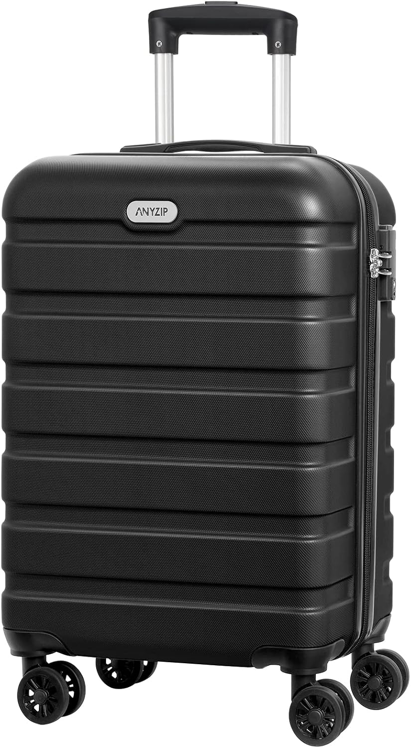 AnyZip Luggage PC ABS Hardside Lightweight Suitcase with 4 Universal Wheels TSA Lock Carry-On 20 Inch Orange